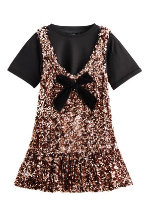 Next REGULAR FIT - SEQUIN SET - Lihtne T-särk - bronze