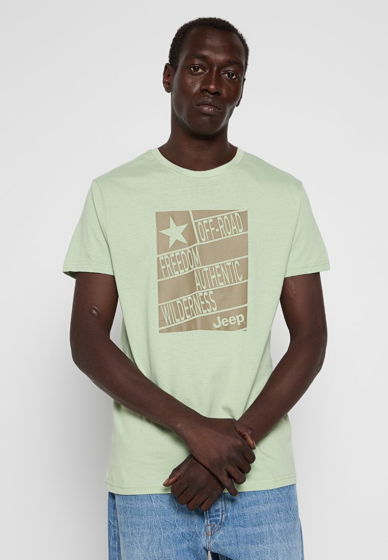 Jeep T-shirt print lichtgroen