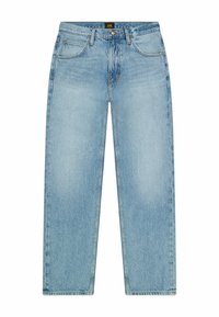 Ljust blå denimjeans med rak benform, fem fickor och subtila blekningar. Har en klassisk knapp- och dragkedjestängning.