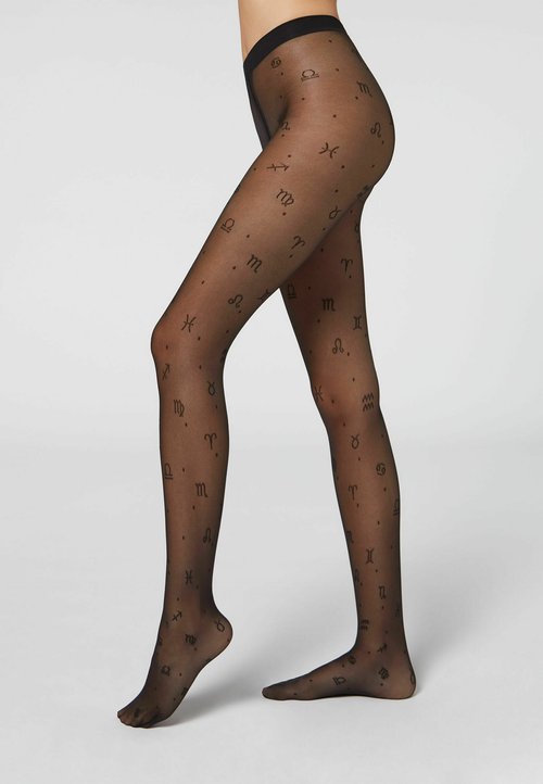 Calzedonia 30 DENIER - Panty - streifen dark brown houndstooth/bruin ...