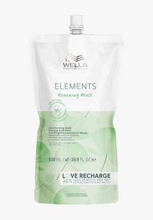 Wella Professionals Elements Renewing Mask vochtinbrengende haarbehandeling in een zakje met 95% natuurlijke ingrediënten, aloë vera, 500 ml, milieuvriendelijke verpakking.