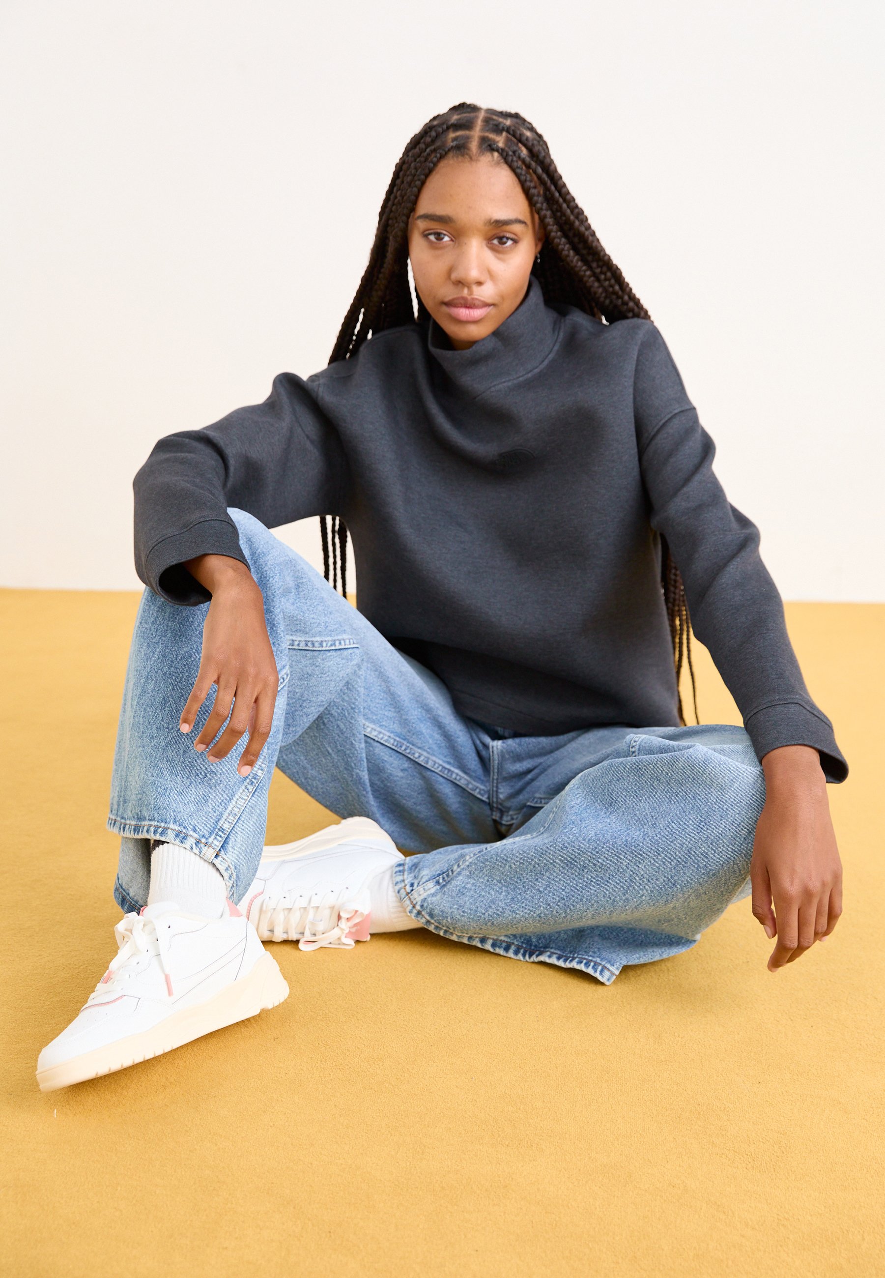 The North Face MOCK NECK - Sweatshirt - black heather/mottled