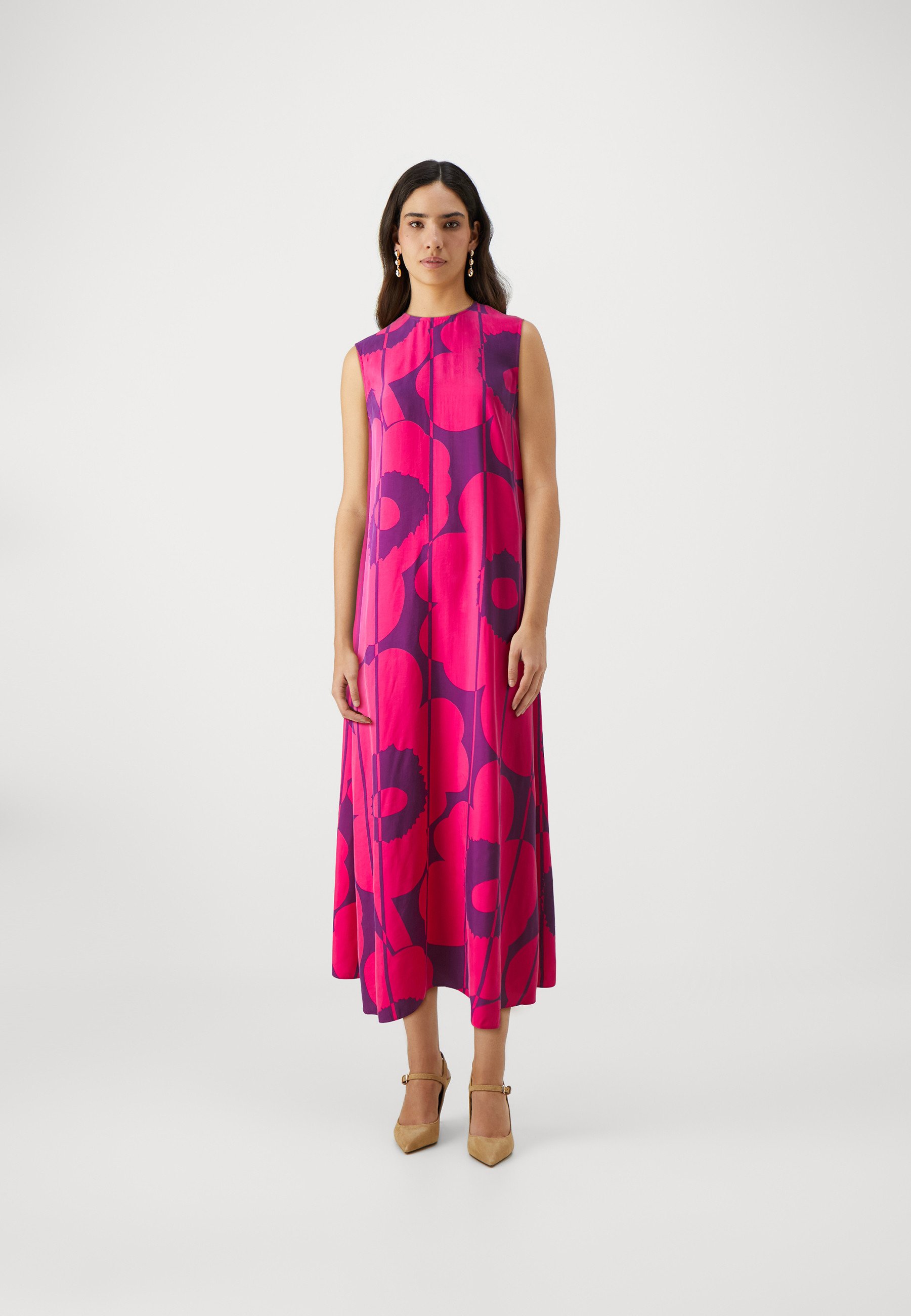【新品未使用】Marimekko Unikko Maxi Dress Marimekko Migot Unikko Sleeveless Maxi Dress | Red, Lilac