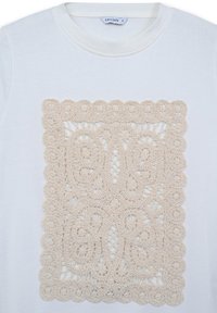 Calliope CON PASSAMANERIA - T-shirt con stampa - bianco lana