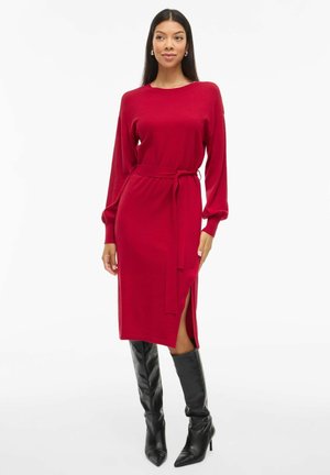 VIRICKY BELTED - Strickkleid - jester red