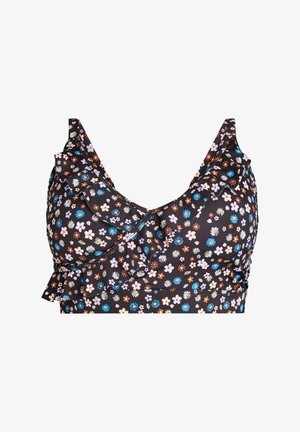 Haut de bikini - brown ditsy aop