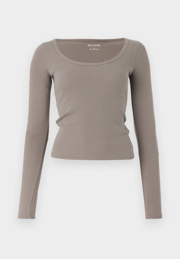 Ribbed Scoop Top - Long sleeved top - driftwood2