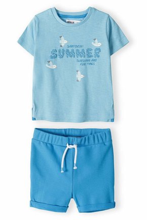 MINOTI SHORT SLEEVE AND SHORTS SET - Kratke hlače - blue