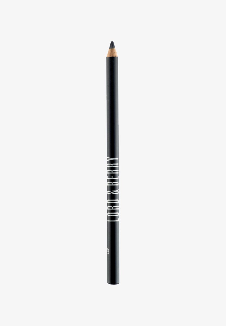Schwarzer Eyelinerstift mit angespitzter Spitze, glatter, matter Textur, mit weißem Markentext und einer nummerierten Kennzeichnung auf dem Körper.