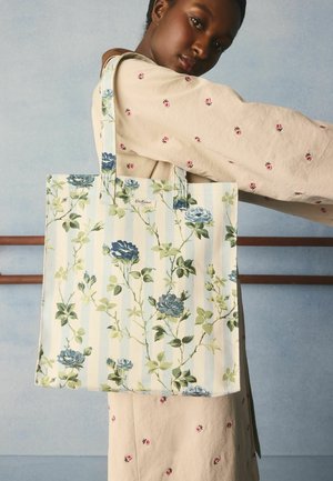 Cath Kidston, LARGE BOOK BAG - Handbag - blue floral stripe