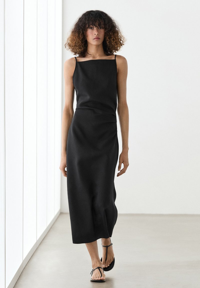 massimo dutti black midi dress Women's Black Dresses - Massimo Dutti