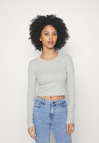 Even&Odd Petite 3 PACK - Long sleeved top - black/white/mottled grey