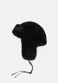 BLACK FAUX FUR TRAPPER - Berretto - black