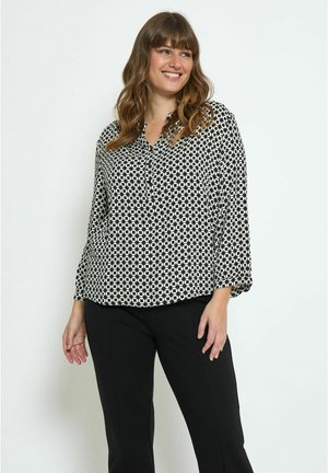 3/4 SLEEVE CURVE - Blouse - p black print