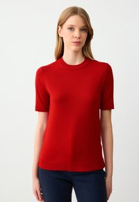 CREW NECK STRAIGHT CUT SHORT SLEEVE - T-shirt basic - red