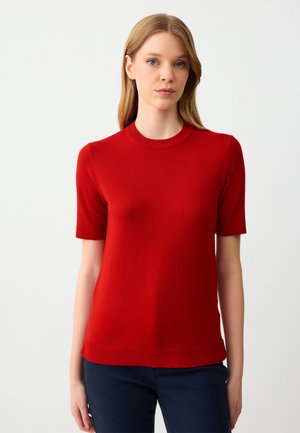 CREW NECK STRAIGHT CUT SHORT SLEEVE - T-Shirt basic - red