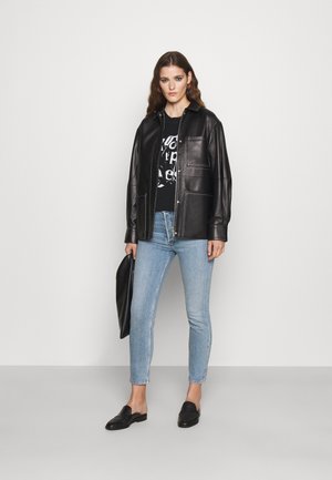 RE/DONE HIGH RISE ANKLE CROP - Vaqueros slim fit - light blue