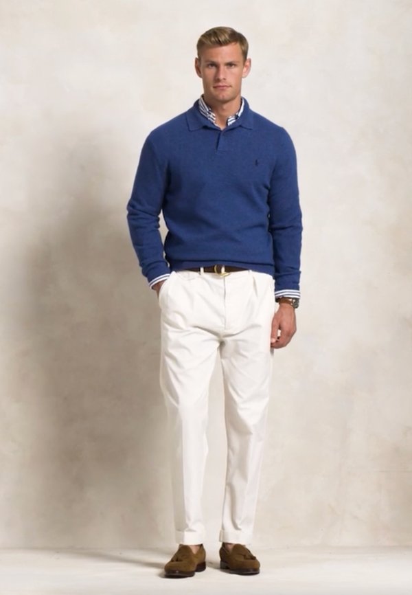 SLIM TAPERED FIT PLEATED TWILL PANT - Trousers2