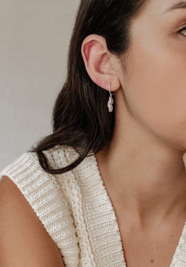 CLUSTER HUGGIE - Ohrringe - silberfarben