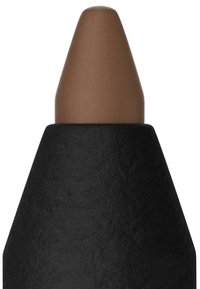 Bruine kegelvormige punt bovenop een gestructureerde zwarte potloodlichaam, met een matte afwerking en een taps toelopend ontwerp voor nauwkeurige applicatie.