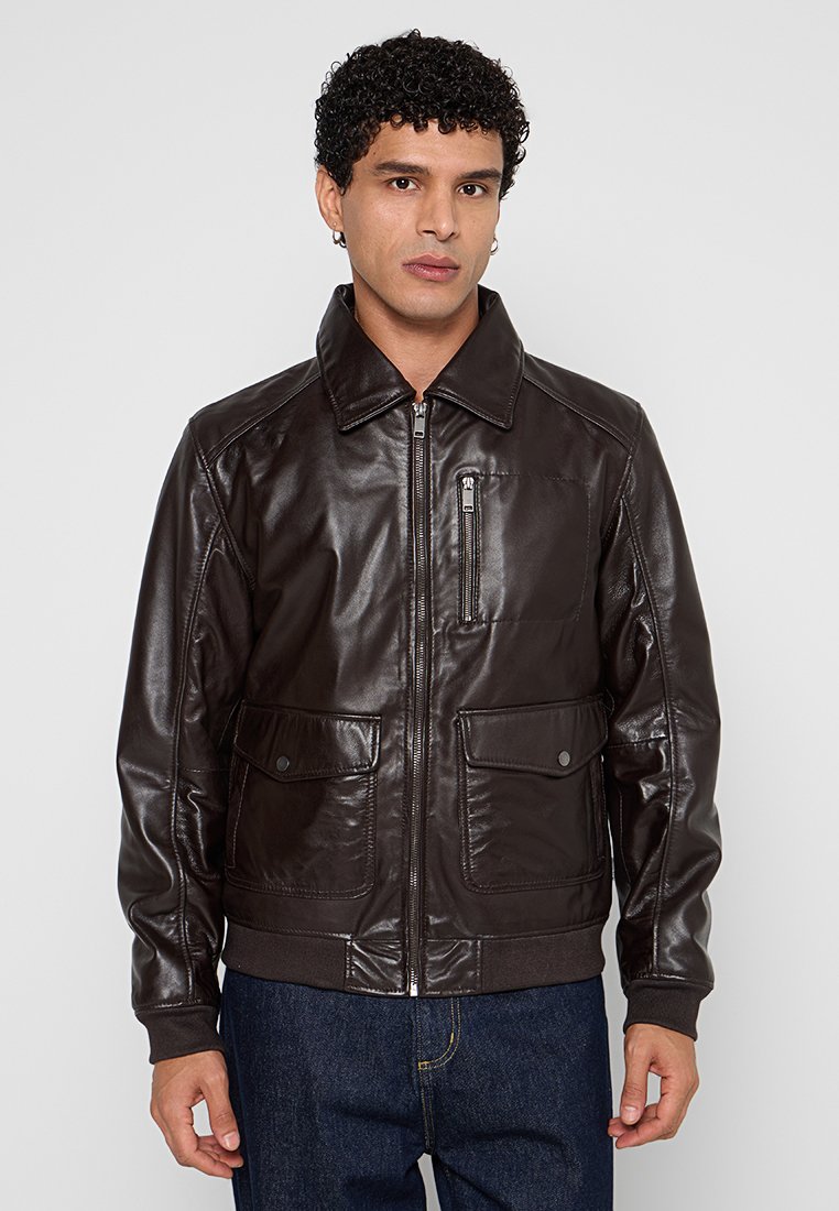 Lee Cooper Leren jas bruin