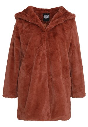 Urban Classics Curvy LADIES HOODED COAT - Winter coat - darkrose