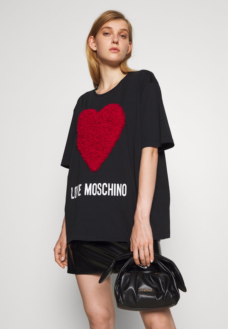 Love Moschino SOFT ROUCHED BOW CROSSBODY Sac bandoulière nero/noir