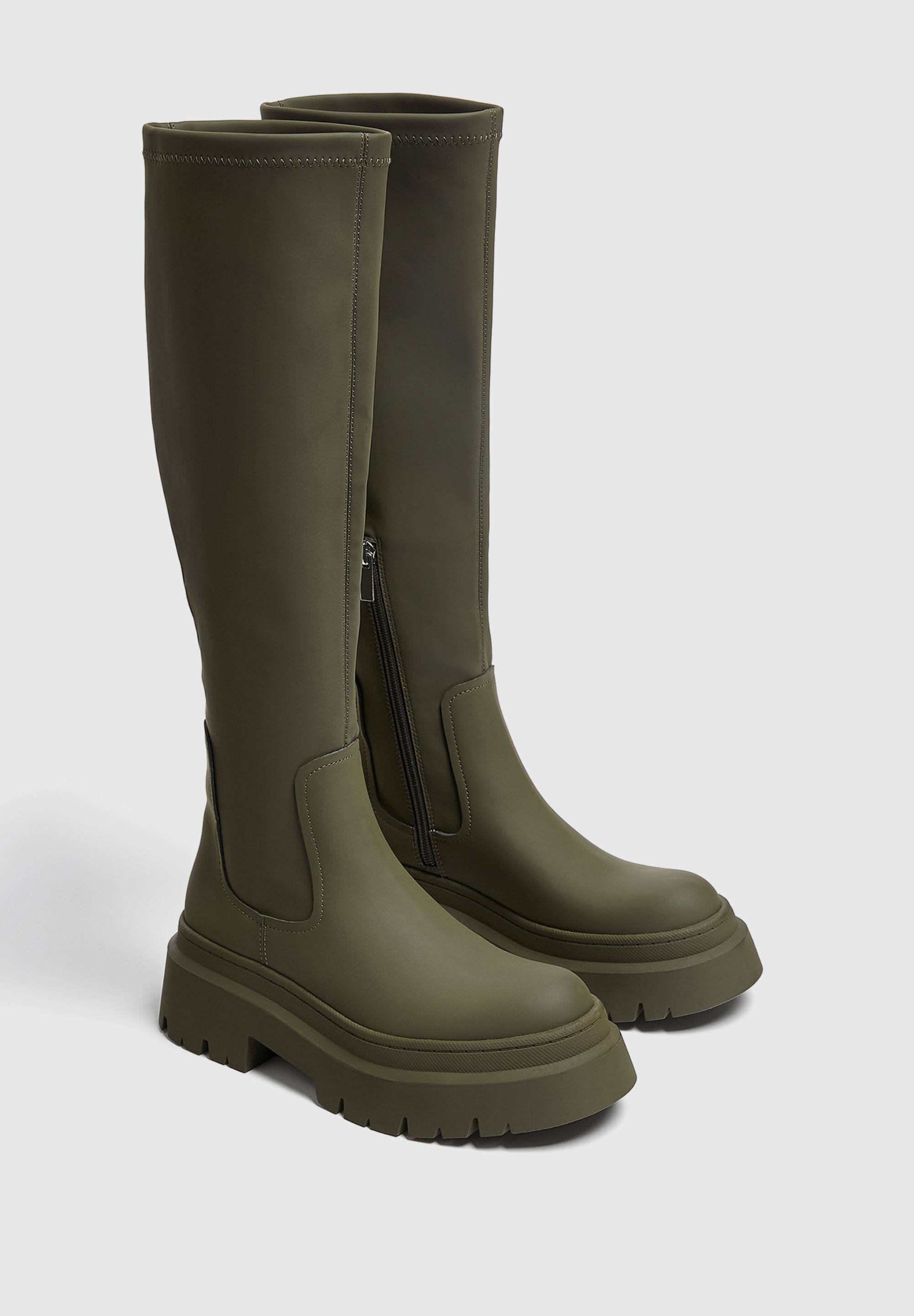 plateaustiefel grün