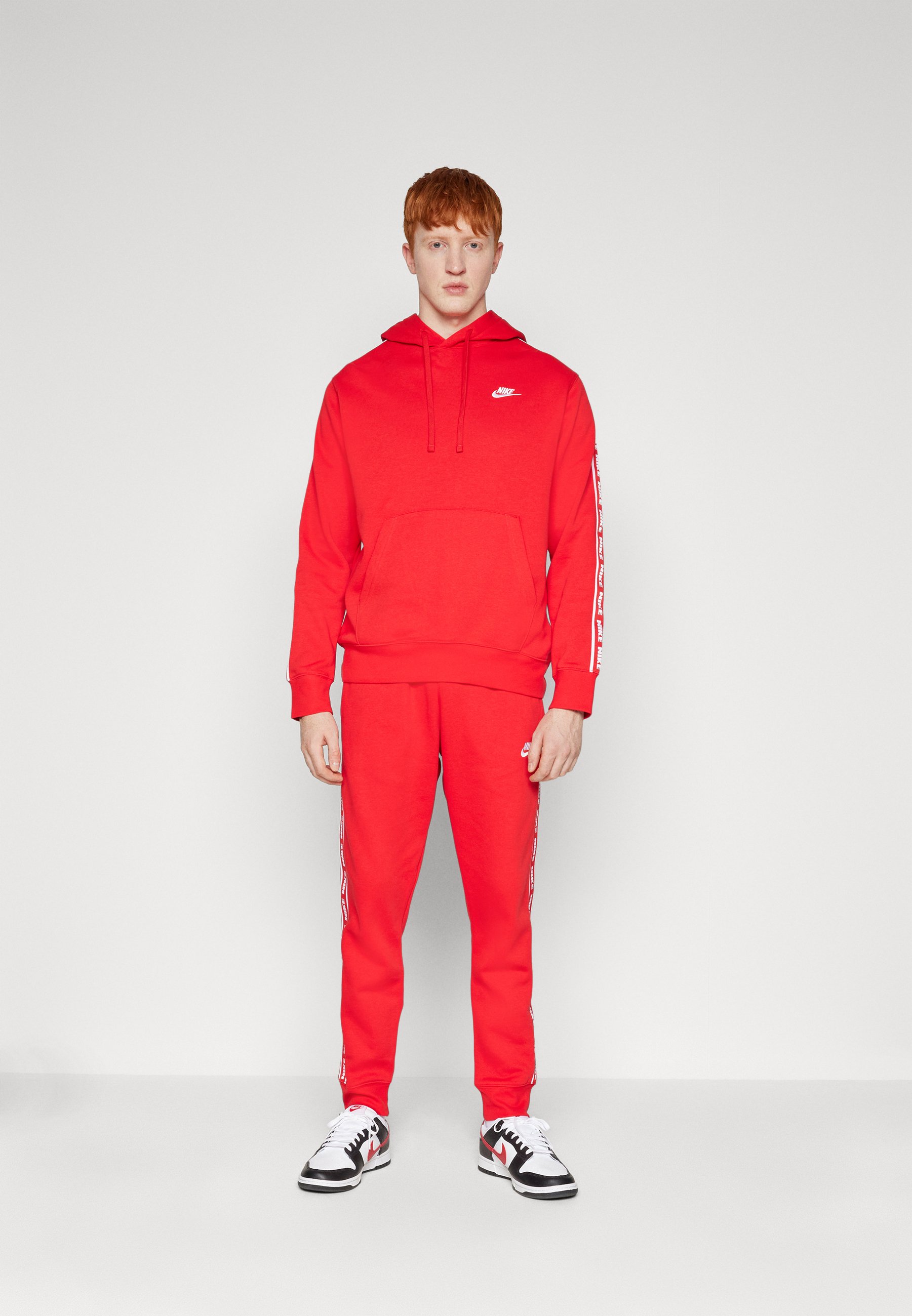 all red nike suit