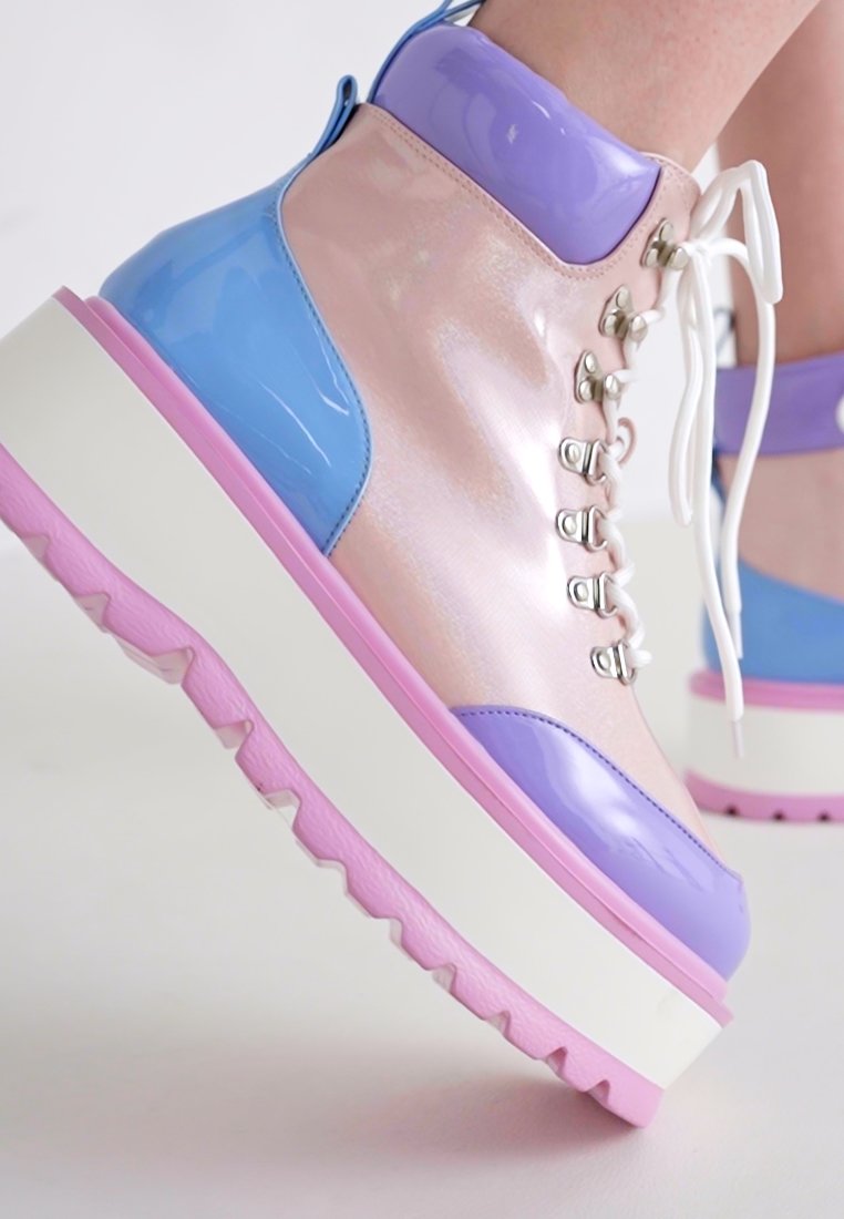 Koi Footwear KAWAII HYDRA - Lace-up boots - pink/blue/pink