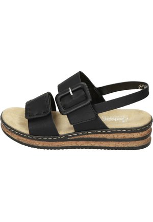 Sandalen met sleehak - schwarz