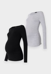 2 PACK - Ilgarankovis viršutinės dalies drabužis - black/mottled light grey
