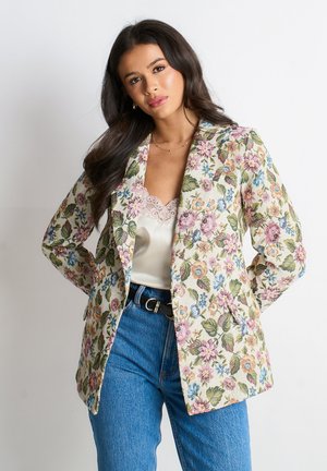 FLORAL JACQUARD  - Blazer - beige