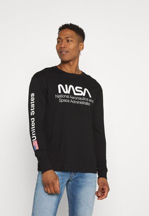 TBAR COLLABORATION TEE - Maglietta a manica lunga - black/nasa - space administration