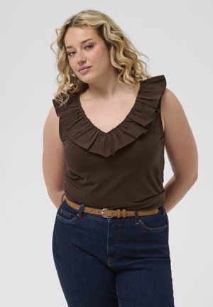 Kaffe Curve, KCDIDDIE FLOUNCE TOP - Débardeur - coffee bean