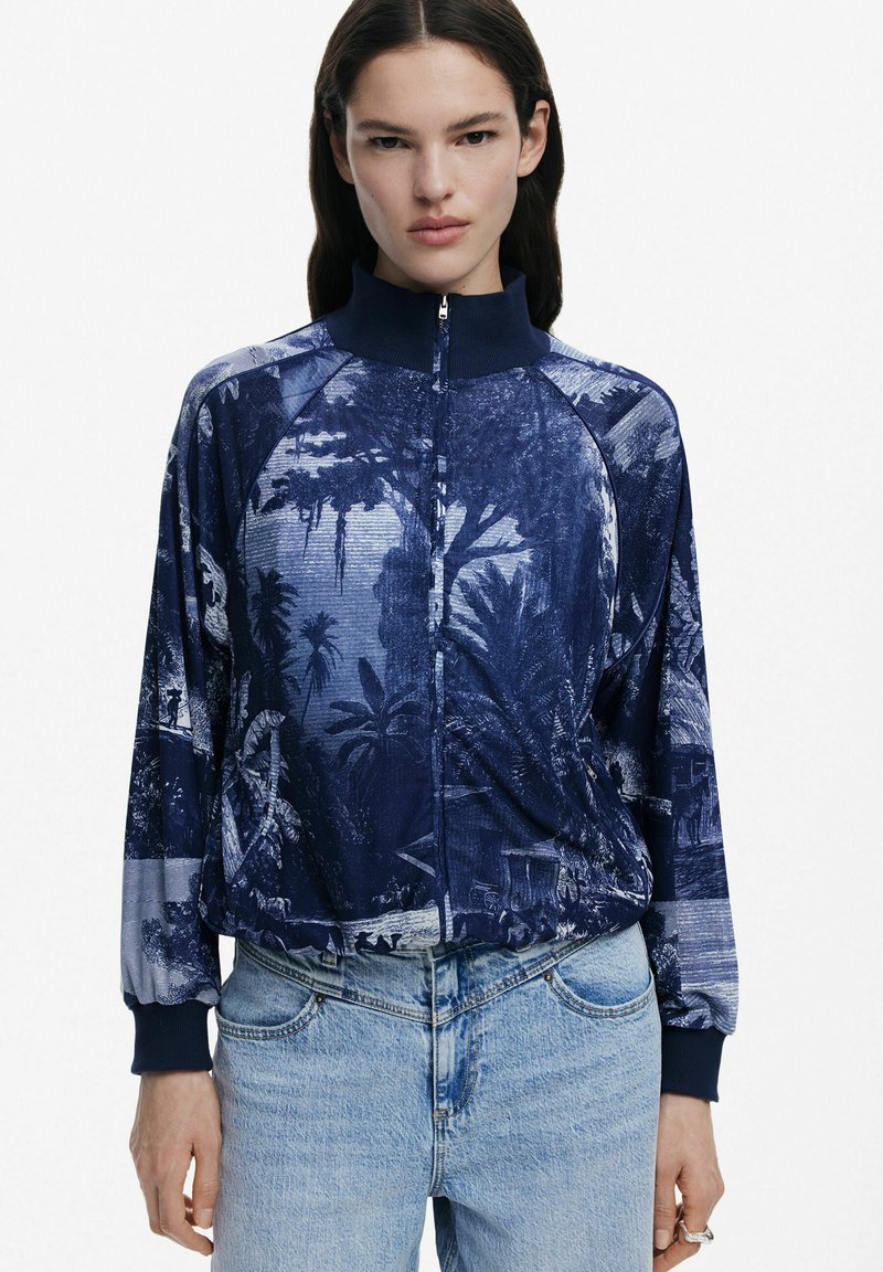 Desigual - Zip-up sweatshirt - blue, Enlarge