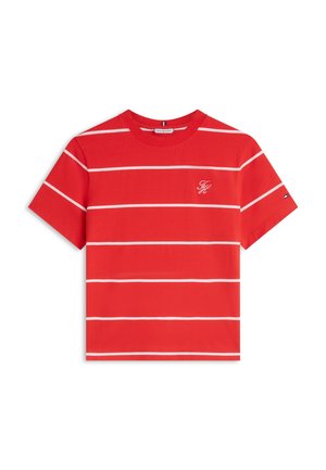 Tommy Hilfiger, LOGO EMBROIDERY JERSEY CREW NECK T-SHIRT - Camiseta básica - fireworks/bonita pink