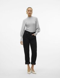 Vero Moda VMHOLLYKARISPUFF HIGHNK GA BOO - Strickpullover - light grey melange