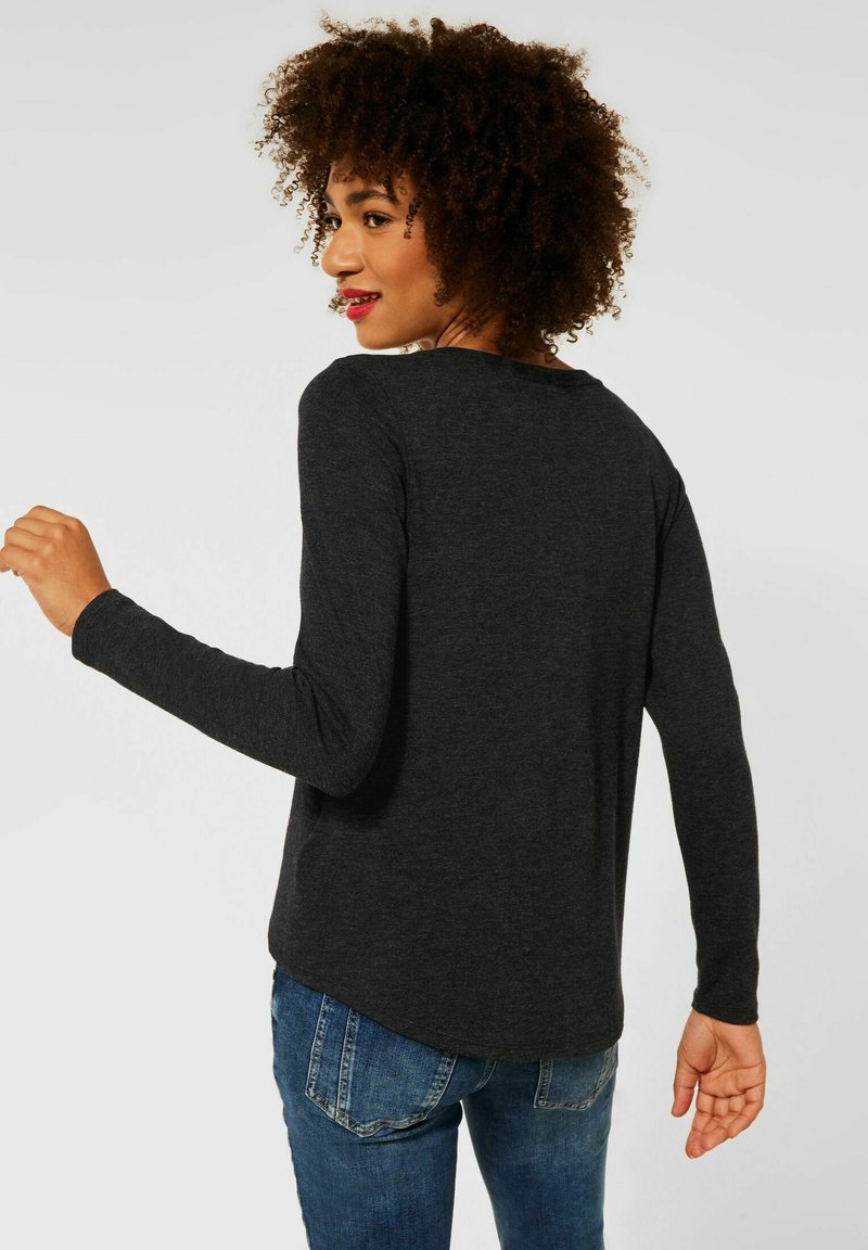 Damen T-Shirts | Street One Langarmshirt grau/schwarz - LW88673 Damen T-Shirts | Street One Langarmshirt grau/schwarz - LW88673