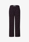 MID WAIST CULOTTE MIT LEO-MUSTER - Pantalon classique - very berry
