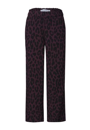 Street One Studio, MID WAIST CULOTTE MIT LEO-MUSTER - Pantalon classique - very berry