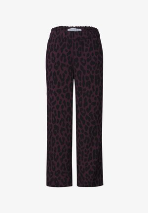 Street One Studio, MID WAIST CULOTTE MIT LEO-MUSTER - Stoffhose - very berry