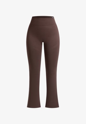 Smilodox SCHLAGLEGGINGS FLARED SCRUNCH AYLIN - Leggings - Trousers - braun