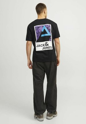 Jack & Jones RUNDHALS - T-shirt med print - black