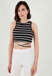 SLIM FIT - Top - black white
