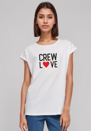 ROLL UP CREWLO - Print T-shirt - white