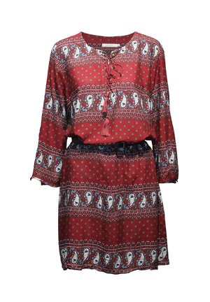 ESTAMPADO CON CINTURÓN - Vestido informal - burdeos