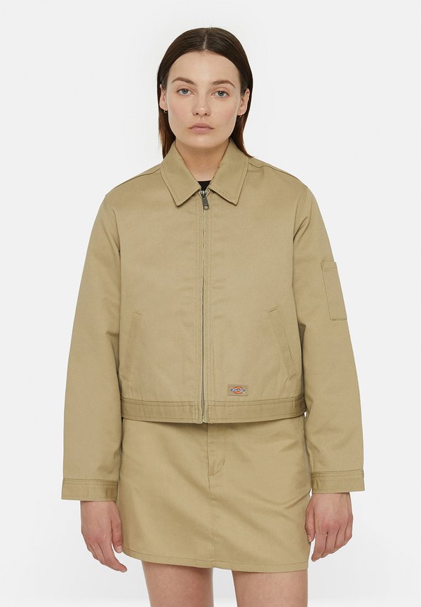 LINED EISENHOWER CROP W REC - Light jacket - khaki