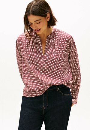 CURVE GATHERED V-NECK PRINT - Bluse - red