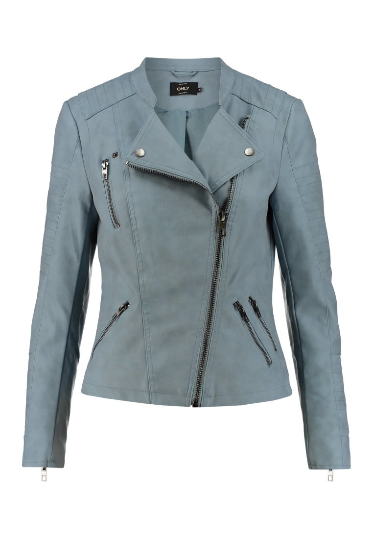 ONLY ONLAVA BIKER OTW NOOS - Imiteret læderjakke - light blue